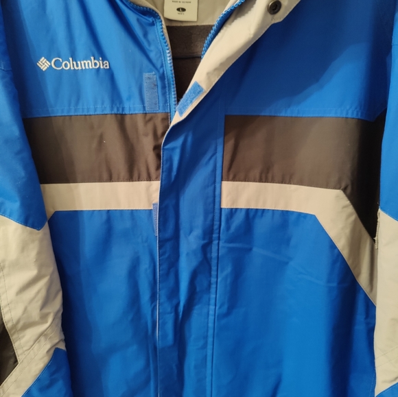 Columbia Goodfair Mens Blue Black Core Interchange Windbreaker Hooded Sz L - Picture 16 of 16